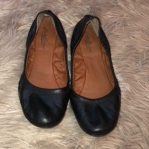 Lucky Brand Black Leather Flats Women’s Size 9